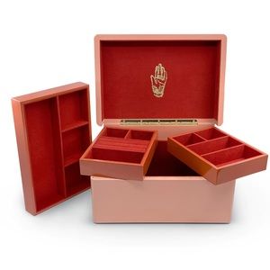 Trove Jewellery Trunk in Blush, large size / jewelry box